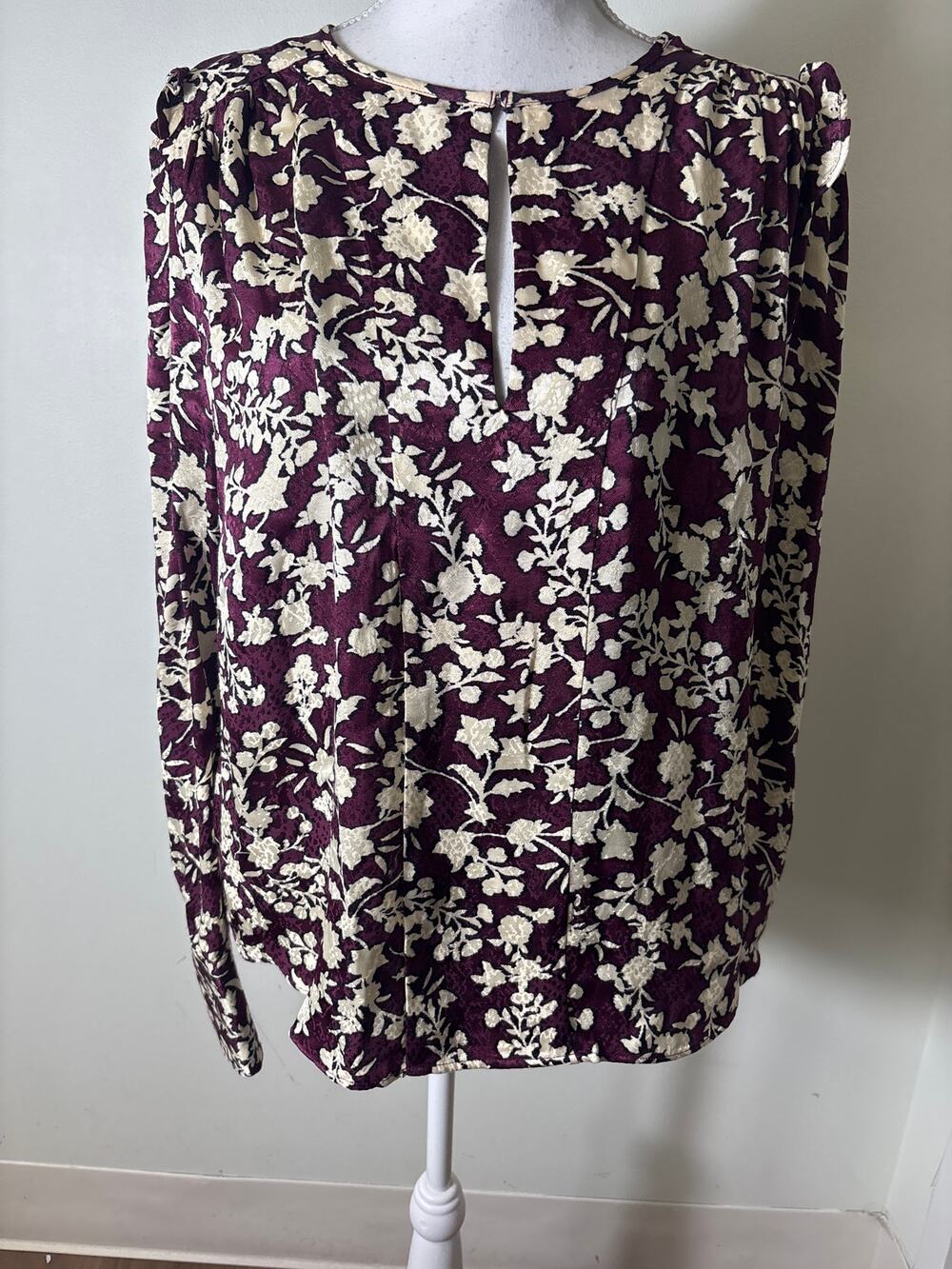 MNG (Mango) Magenta and Off White Long Sleeve Shirt Sz 8